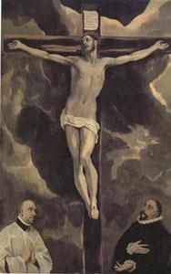 El Greco Christ on the Cross Adored by Two Donors (mk05) Sweden oil painting art